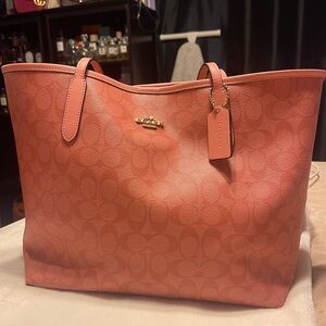 Coach Coral Signature Tote Bag